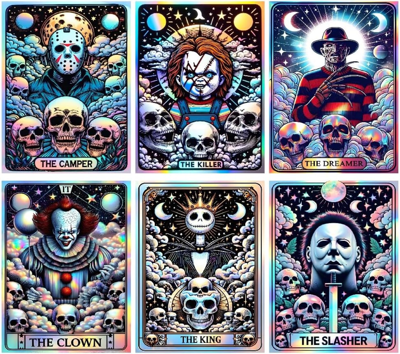 6-Pack Halloween Diamond Painting Kits for Adults – 5D Full Drill DIY Horror Gem Art, Beginner-Friendly Crystal Art Craft, 30×40cm Wall Decor & Holiday Gift